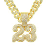 Pendant Necklace Alloy Cuban Chain Men's Hiphop Style With Diamond And Letters Numbers Text Design