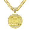 Pendant Necklace Alloy Geometric Diamondencrusted Exaggerated Punk Cuban Chain For Male