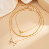 Pendant Necklace Alloy Imitation Pearl Bow Shape Electroplating For Women