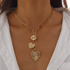 Pendant Necklace Alloy Iron Heart Shape Electroplating For Women