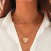 Pendant Necklace Alloy Iron Heart Shape Electroplating For Women