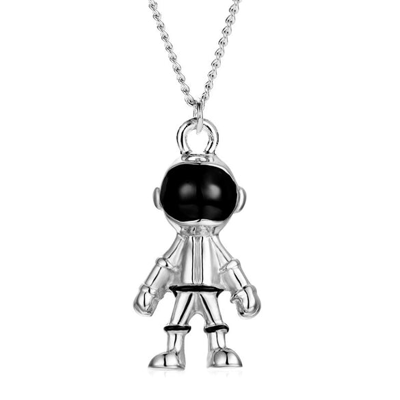 Pendant Necklace Alloy Luminous Hexagon Astronaut Love Magnetic Buckle Leather Rope Cartoon Characters Electroplating Couple's Good Friend Style