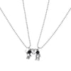 Pendant Necklace Alloy Luminous Hexagon Astronaut Love Magnetic Buckle Leather Rope Cartoon Characters Electroplating Couple's Good Friend Style