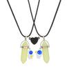 Pendant Necklace Alloy Luminous Hexagon Astronaut Love Magnetic Buckle Leather Rope Cartoon Characters Electroplating Couple's Good Friend Style