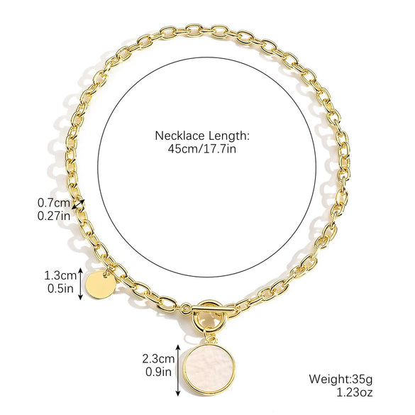 Pendant Necklace Alloy Ochain Heart Geometric Simple Punk Electroplating Lock Key Style For Women