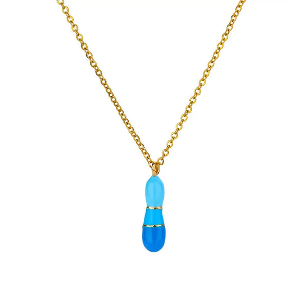 Pendant Necklace Alloy Stainless Steel Letter Dripping Oil Design