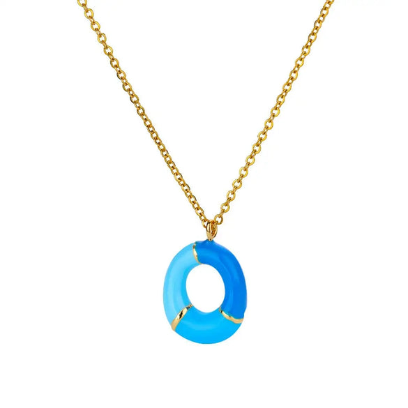 Pendant Necklace Alloy Stainless Steel Letter Dripping Oil Design