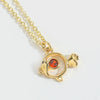 Pendant Necklace Animal Design Copper Electroplating Geometric Pattern Mixed Gemstone Setting O Word Chain For Women