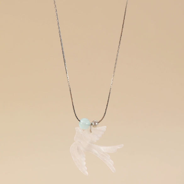 Pendant Necklace Bird Swallow Animal Pattern Copper Electroplating Women's