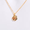 Pendant Necklace Birth Flower Geometric Stainless Steel Titanium Steel 18K Goldplated Electroplating O Chain Light Luxury Style Unisex