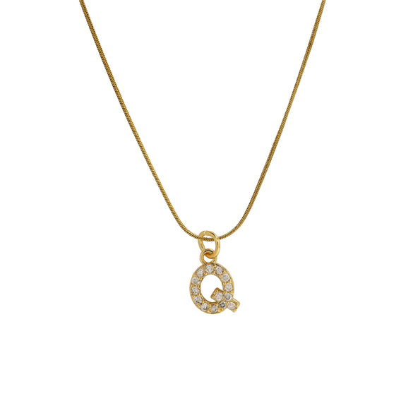 Pendant Necklace Brass Copper Microinlaid Zircon Electroplating Letters Numbers Text Style Ochain For Women