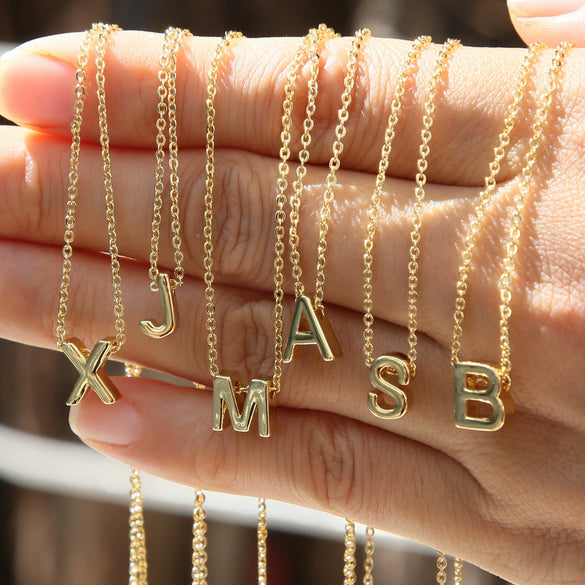 Pendant Necklace Brass Copper Ochain Electroplating Letters Numbers Text Style