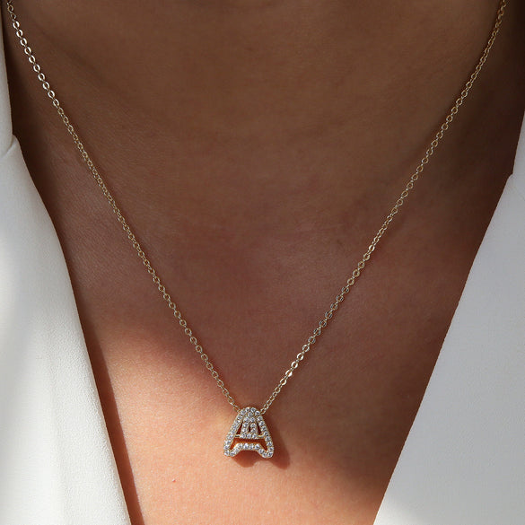 Pendant Necklace Brass Copper Ochain With Letters Numbers Text Electroplating