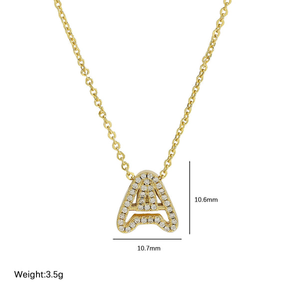 Pendant Necklace Brass Copper Ochain With Letters Numbers Text Electroplating