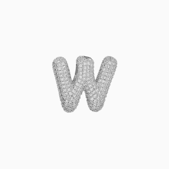 Pendant Necklace Brass Copper Zircon Balloon Bubble Chubby Alphabet Electroplating