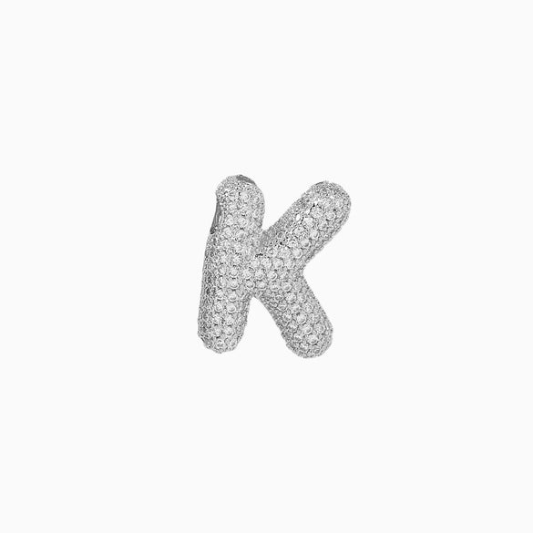 Pendant Necklace Brass Copper Zircon Balloon Bubble Chubby Alphabet Electroplating