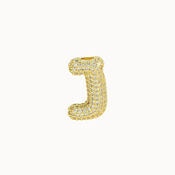 Pendant Necklace Brass Copper Zircon Balloon Bubble Chubby Alphabet Electroplating