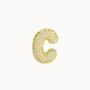 Pendant Necklace Brass Copper Zircon Balloon Bubble Chubby Alphabet Electroplating