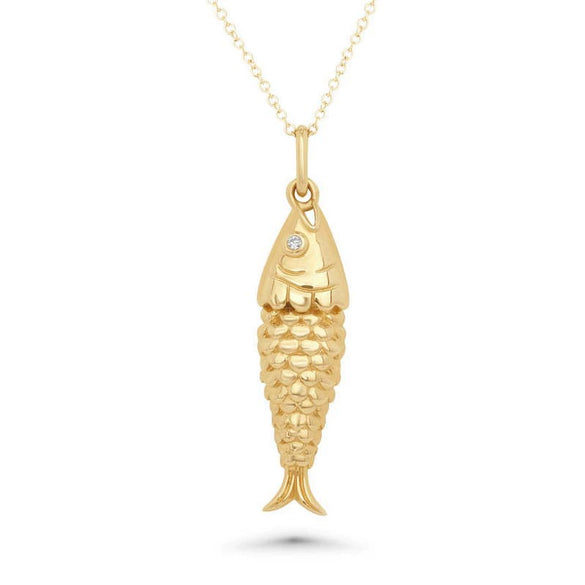 Pendant Necklace Carp Animal Zodiac Geometric Copper Electroplating Ball Chain Women's Personality Style