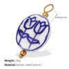 Pendant Necklace Ceramic 316L Stainless Steel Plated 18K Gold Marine Series Small Fish Starfish Shaped