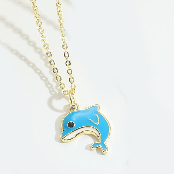 Pendant Necklace Clavicle Chain Cute Animal Style Copper With Mixed Gemstone Setting Star Shape Electroplating For Women