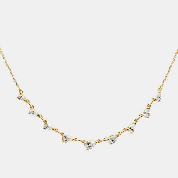 Pendant Necklace Copper Artificial Crystal Geometric Style Furnace Vacuum Plating For Women