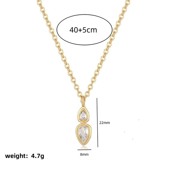 Pendant Necklace Copper Artificial Crystal Geometric Style Furnace Vacuum Plating For Women