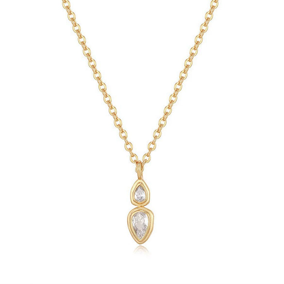 Pendant Necklace Copper Artificial Crystal Geometric Style Furnace Vacuum Plating For Women