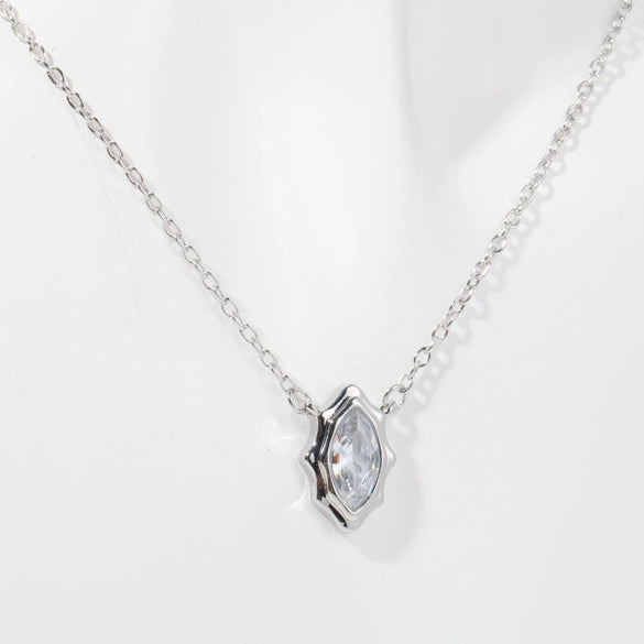 Pendant Necklace Copper Artificial Crystal Geometric Style Furnace Vacuum Plating For Women