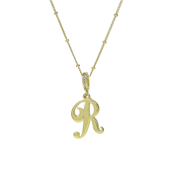 Pendant Necklace Copper Electroplated Highpolished Cursive English Letters
