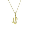 Pendant Necklace Copper Electroplated Highpolished Cursive English Letters