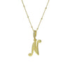 Pendant Necklace Copper Electroplated Highpolished Cursive English Letters