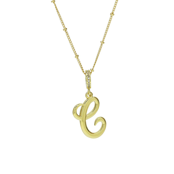 Pendant Necklace Copper Electroplated Highpolished Cursive English Letters