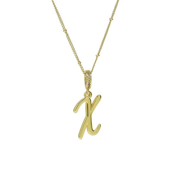 Pendant Necklace Copper Electroplated Highpolished Cursive English Letters