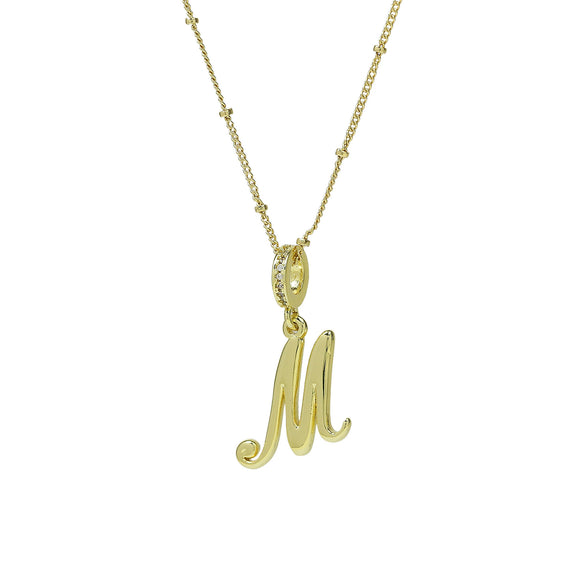 Pendant Necklace Copper Electroplated Highpolished Cursive English Letters