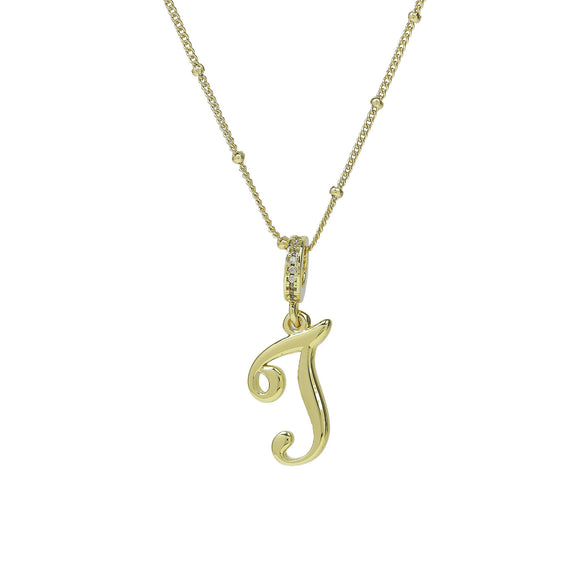 Pendant Necklace Copper Electroplated Highpolished Cursive English Letters