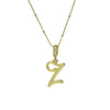Pendant Necklace Copper Electroplated Highpolished Cursive English Letters
