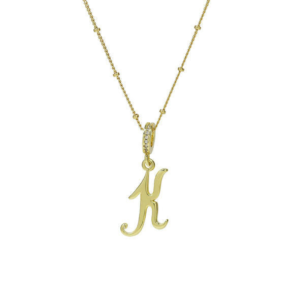Pendant Necklace Copper Electroplated Highpolished Cursive English Letters
