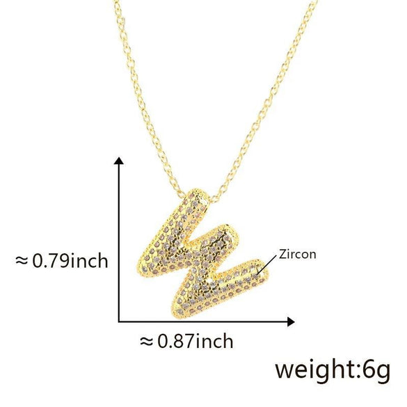 Pendant Necklace Copper Electroplated Letter Hip Hop Light Luxury