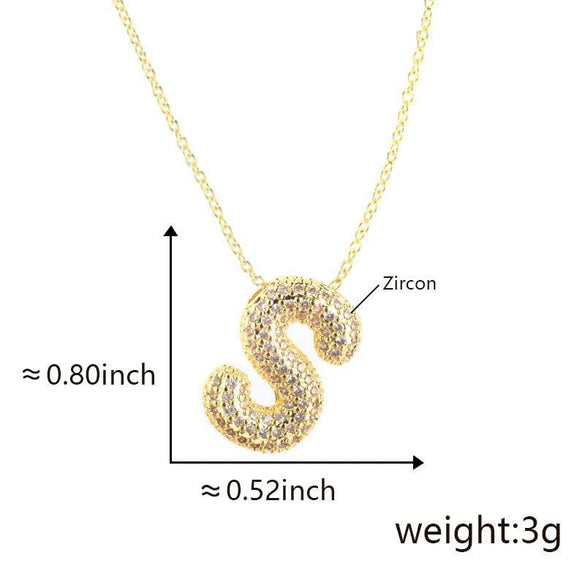 Pendant Necklace Copper Electroplated Letter Hip Hop Light Luxury