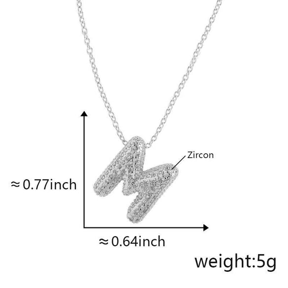 Pendant Necklace Copper Electroplated Letter Hip Hop Light Luxury