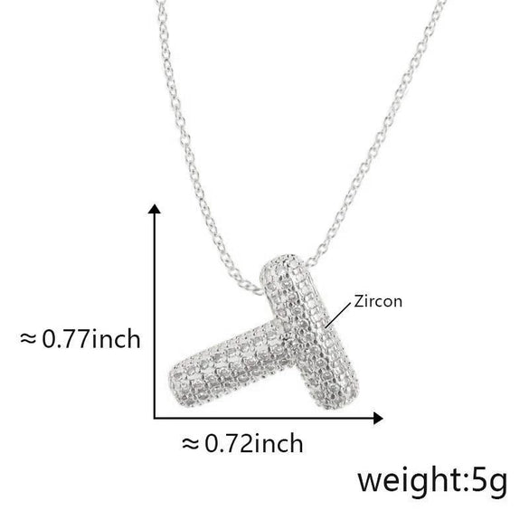 Pendant Necklace Copper Electroplated Letter Hip Hop Light Luxury