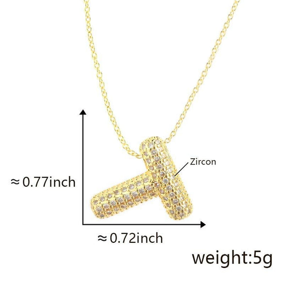 Pendant Necklace Copper Electroplated Letter Hip Hop Light Luxury