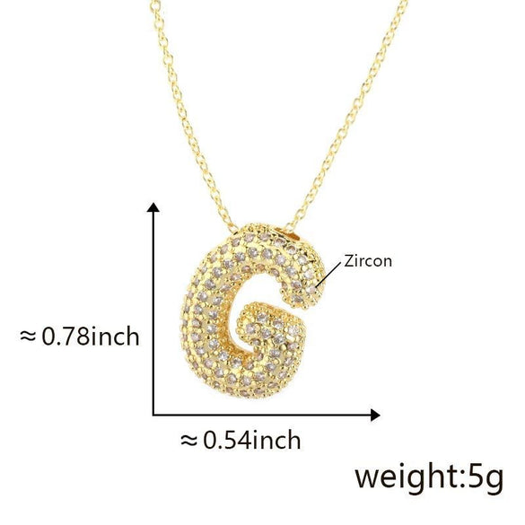 Pendant Necklace Copper Electroplated Letter Hip Hop Light Luxury