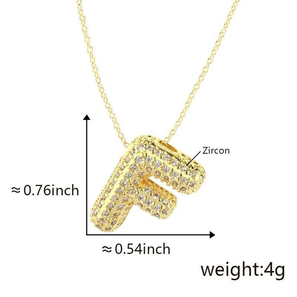 Pendant Necklace Copper Electroplated Letter Hip Hop Light Luxury