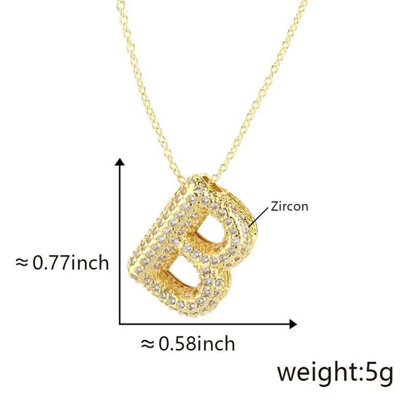 Pendant Necklace Copper Electroplated Letter Hip Hop Light Luxury