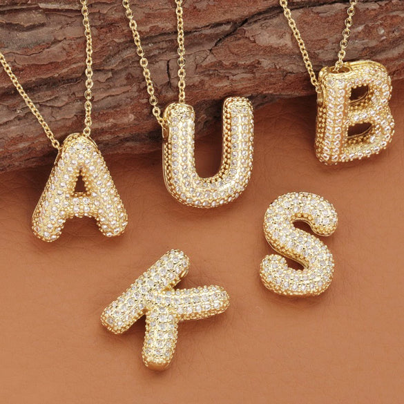 Pendant Necklace Copper Electroplated Letter Hip Hop Light Luxury