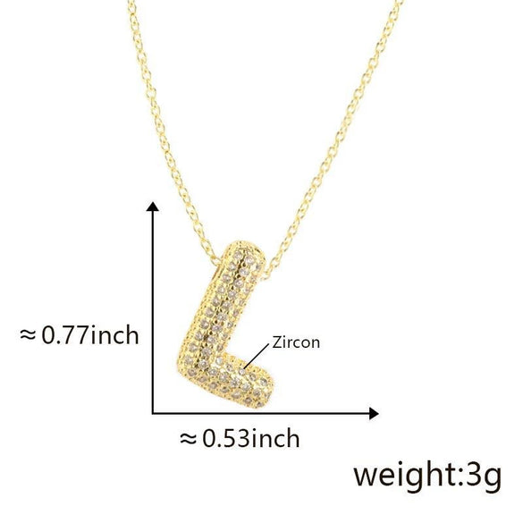 Pendant Necklace Copper Electroplated Letter Hip Hop Light Luxury