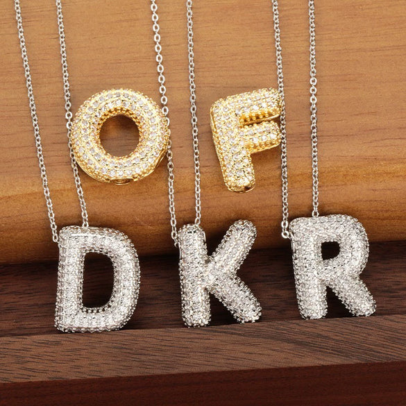 Pendant Necklace Copper Electroplated Letter Hip Hop Light Luxury