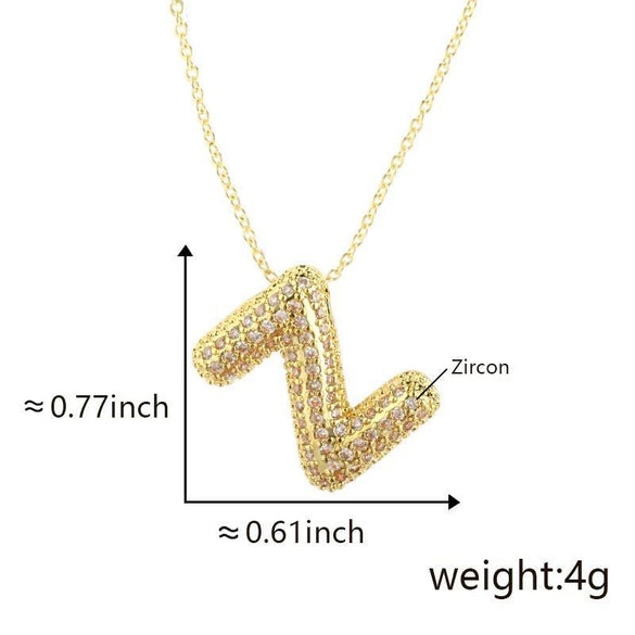 Pendant Necklace Copper Electroplated Letter Hip Hop Light Luxury